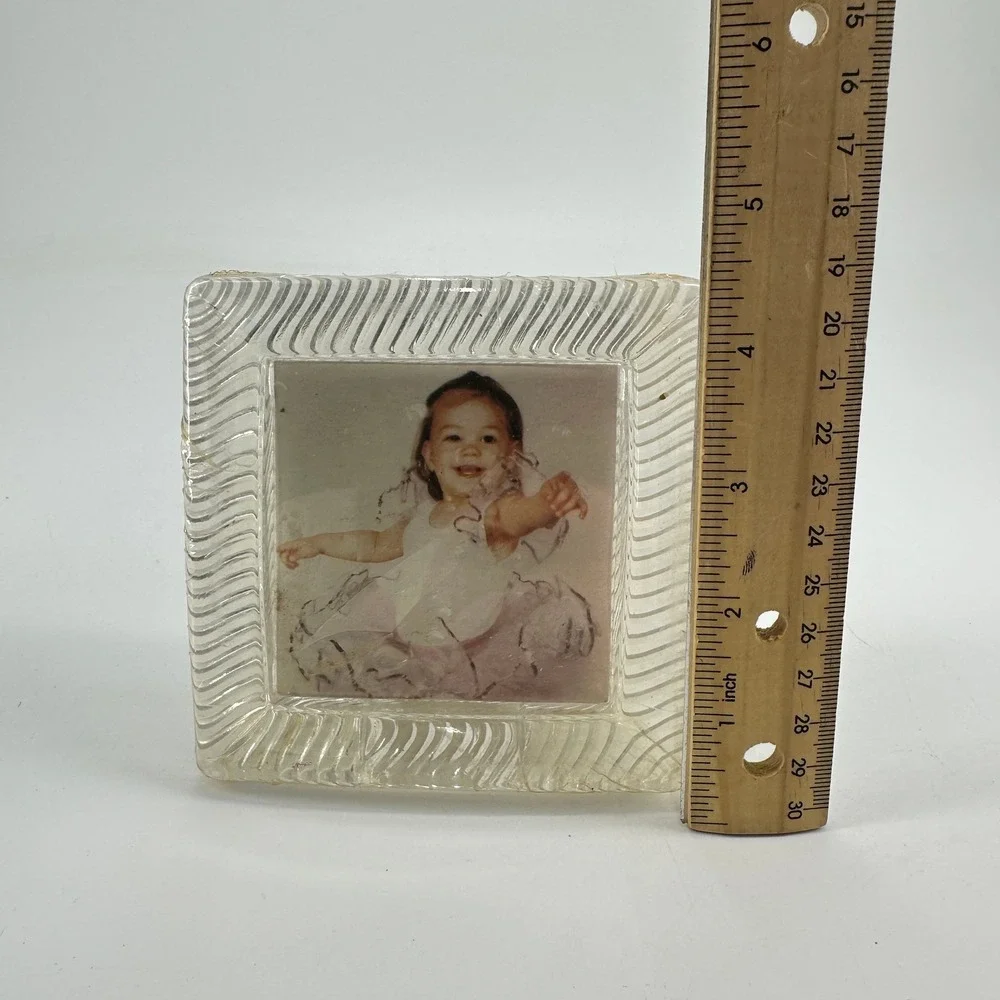 Ahbra Cale Collection A Deborah Frame Clear Ribbed Glass 3x3 Square Photo Frame